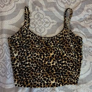 Leopard Spaghetti Crop Top